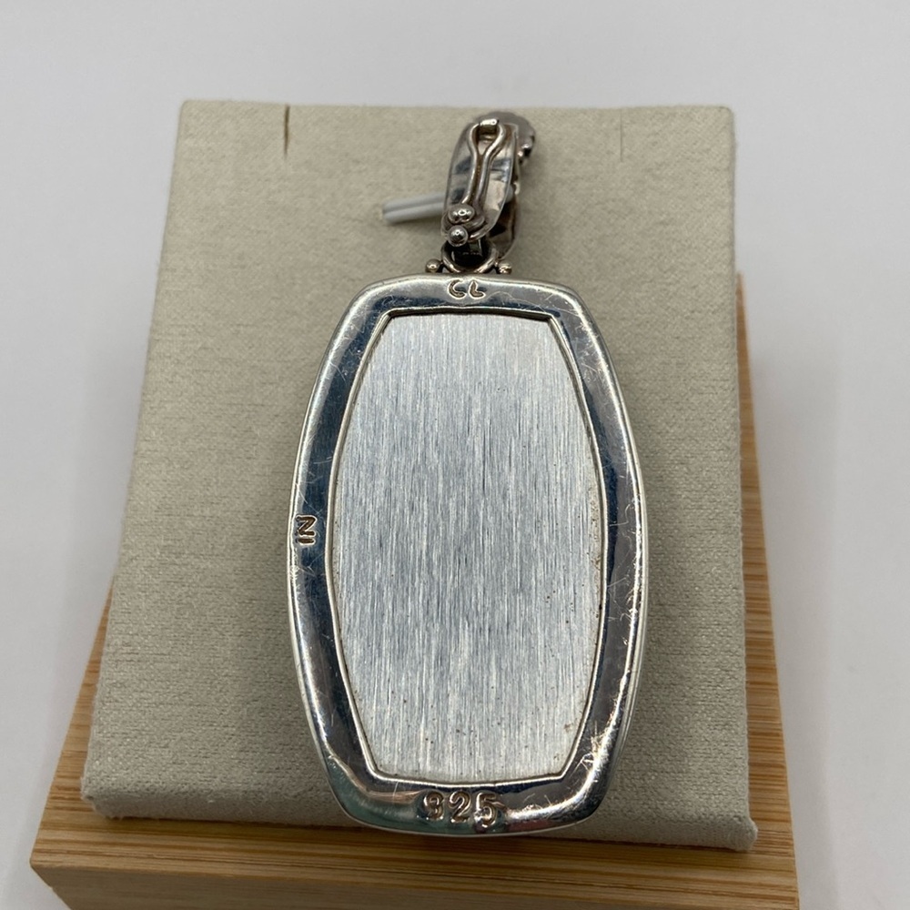 Sterling Silver 925 Large Druzy Quartz Blue Mystic Quartz Pendant - Picture 5 of 14